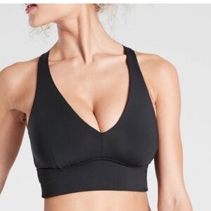 EUC ATHLETA BLACK PLUNGE longline TANK SIZE M